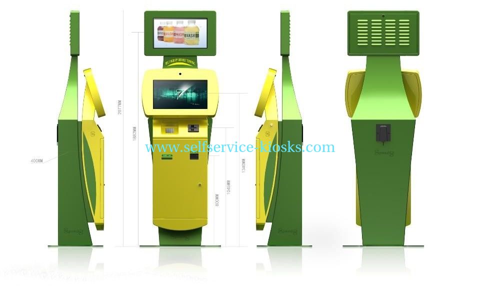 15, 17, 19, 22 Inch Led Monitor Health Kiosks With Fingerprint Reader And Coin Hopper